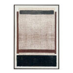 Square Πινακας Διακοσμητικος Με Κορνιζα 80x120x4cm Καμβας Μπεζ Μαυρο Καφε Ξυλο
