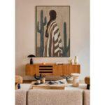 Desert Bloom Πινακας Διακοσμητικος Με Κορνιζα 80x120x4cm Καμβας Καφε Μπεζ Ξυλο - Image 2