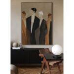 Human Flow Πινακας Διακοσμητικος Με Κορνιζα 80x120x4cm Καμβας Καφε Μπεζ Ξυλο Μαυρο - Image 2