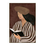 Literary Calm Πινακας Διακοσμητικος Με Κορνιζα 80x120x4cm Καμβας Καφε Ξυλο