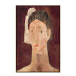 Eternal Gaze Πινακας Διακοσμητικος Με Κορνιζα 80x120x4cm Καμβας Μπορντω Μπεζ Ξυλο