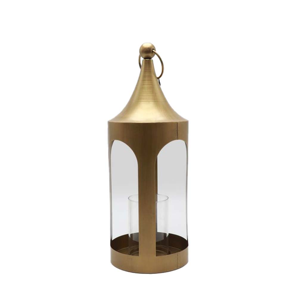 033231-G3093-first-_1 Lum Φαναρι Ρεσω 19x19x52cm Μεταλλο Χρυσο Μεταλλικο Γυαλι - Image 1
