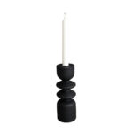 Stigma Flame Διακοσμητικο Κηροπηγιο 7x7x21cm Polyresin Μαυρο - Image 2