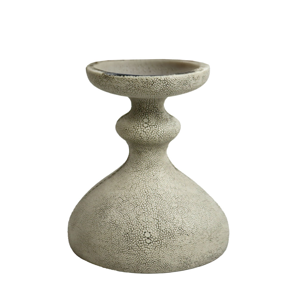 033263-4VsUY-first-_1 Ombre.i Διακοσμητικο Κηροπηγιο 14x11x16cm Polyresin Stone Grey - Image 1