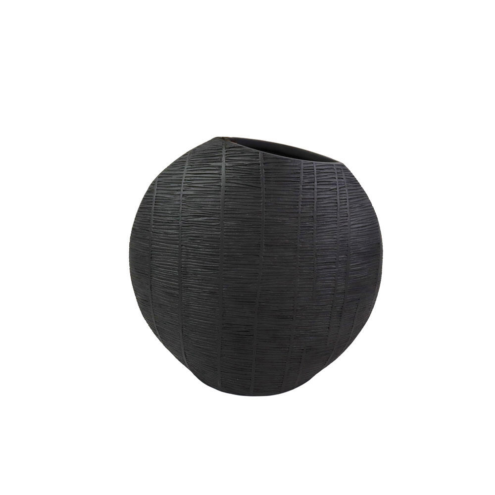 033277-7UVPl-first-_1 Base Ball Διακοσμητικο Βαζο 36x14x36cm Polyresin Μαυρο - Image 1