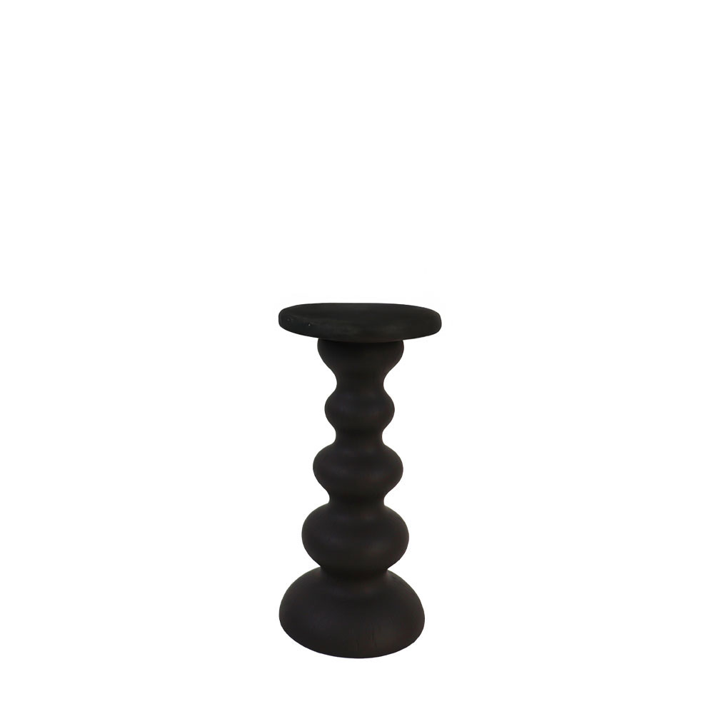 033296-9qLUx-first-_1 Alisi Διακοσμητικο Κηροπηγιο 10x10x21cm Polyresin Μαυρο - Image 1