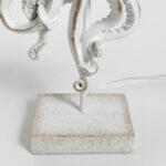 Octopus Φωτιστικο Επιτραπεζιο 30x30x66cm Polyresin Λευκο Υφασμα Γκρι Λευκο - Image 4