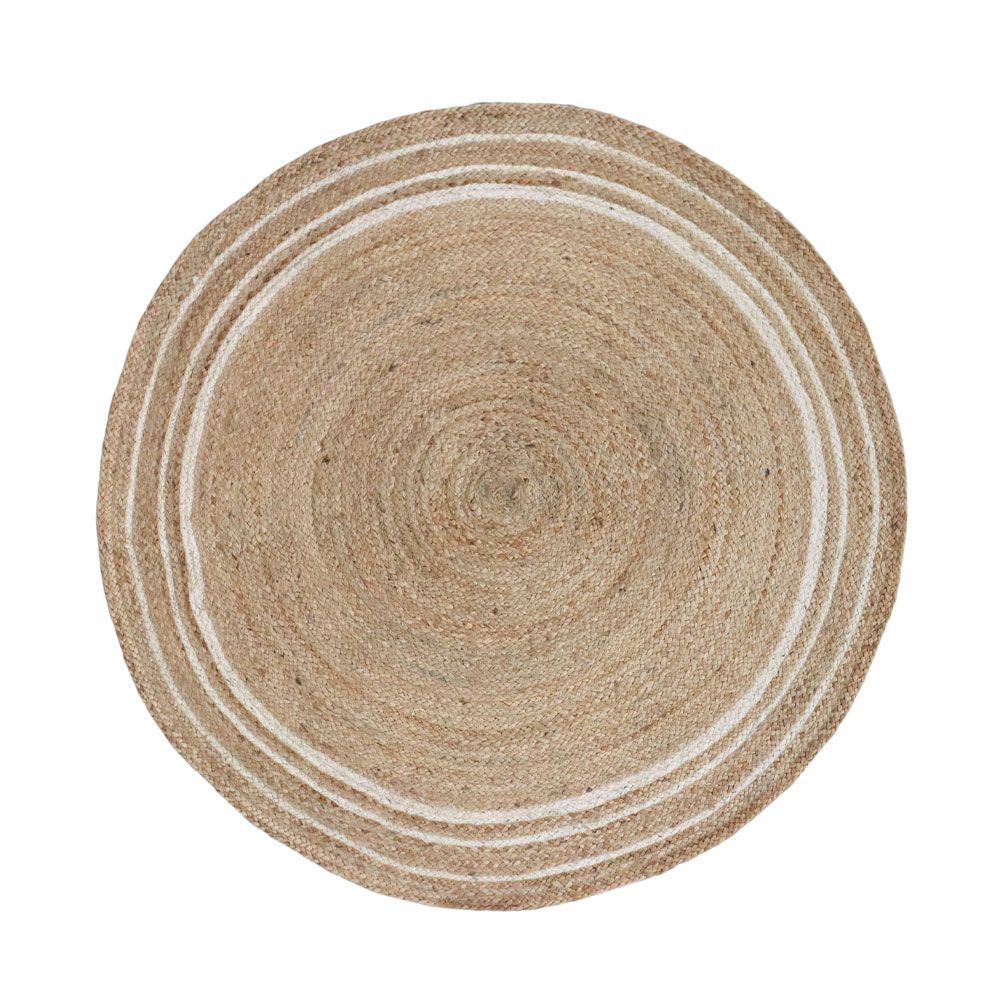 034213-nZwZV-first-_1 Cercle B Χαλι 150x150cm Γιουτα Μπεζ Καφε Λευκο - Image 1
