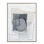 Womb Beauty Πινακας Διακοσμητικος Με Κορνιζα 90x120x4cm Καμβας Μπλε Σκουρο Γκρι Μπεζ Ξυλο Φυσικο