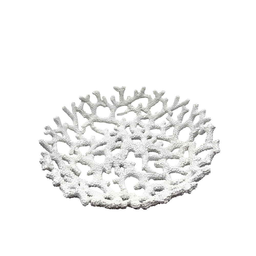 034306-DQU4n-first-_1 Corail L Δισκος Διακοσμησης 40x40x10cm Polyresin Ασπρο - Image 1