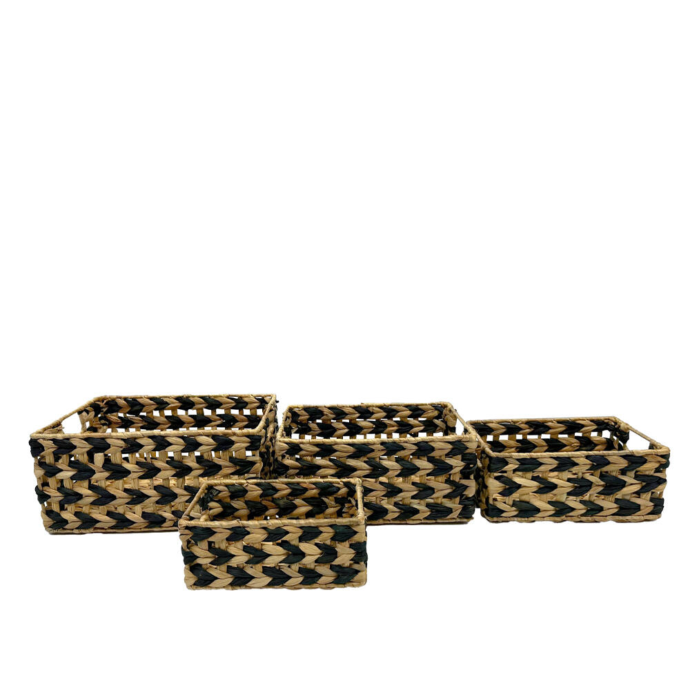 034315-zi67j-first-_1 Romvus Καλαθι Set 4τμχ 36x28x17cm Υακινθος Φυσικο Μαυρο - Image 1