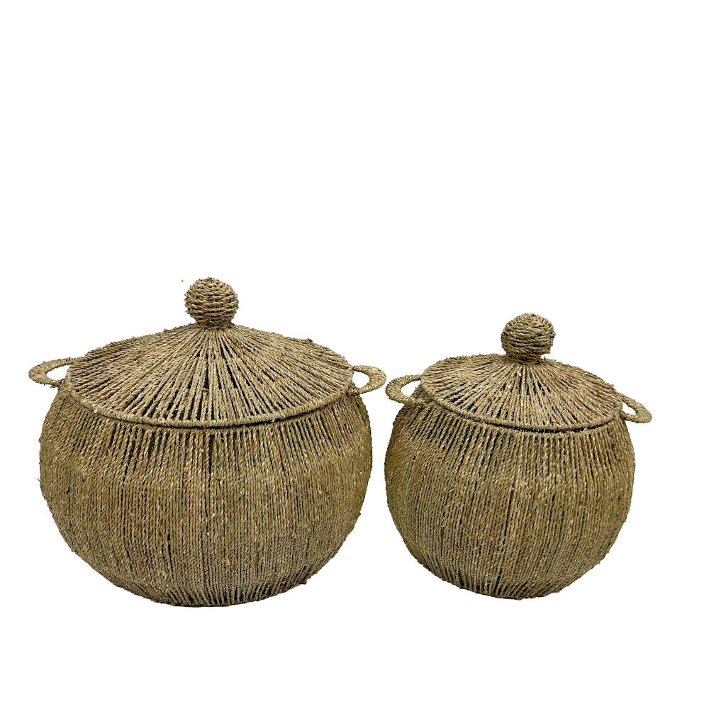 034332-dzao4-first-_1 Yuki Καλαθι Set 2τμχ 55x55x45cm Seagrass Φυσικο - Image 1