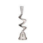 Flamme Κηροπηγιο 12x12x45cm Αλουμινιο Ασημι