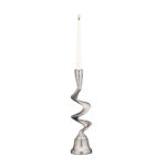 Flamme Κηροπηγιο 12x12x45cm Αλουμινιο Ασημι - Image 2