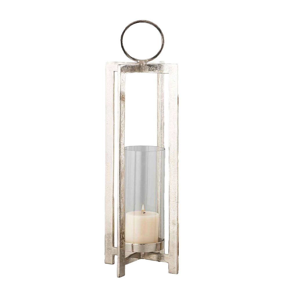 034384-UOiRE-first-_1 Beacon Light Φαναρι 25.5x25.5x78cm Αλουμινιο Ασημι Γυαλι - Image 1