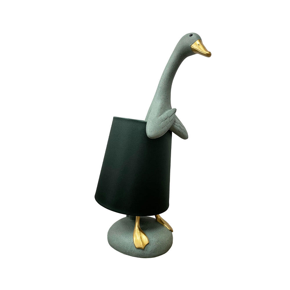 034445-b0bNM-first-_1 Quack A Φωτιστικο Επιτραπεζιο 37x23x58cm Polyresin Μεντα Χρυσο Υφασμα Πρασινο Σκουρο - Image 1