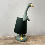 Quack A Φωτιστικο Επιτραπεζιο 37x23x58cm Polyresin Μεντα Χρυσο Υφασμα Πρασινο Σκουρο - Image 2