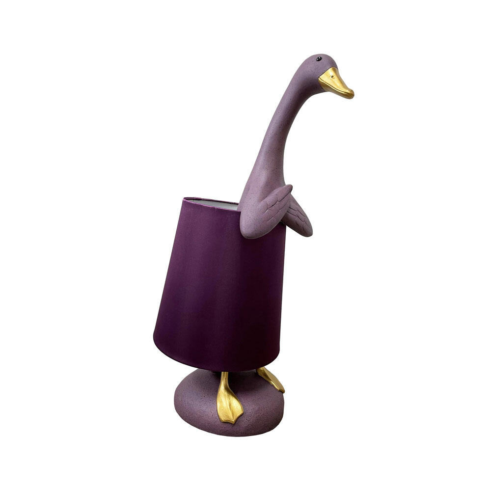 034446-jx701-first-_1 Quack B Φωτιστικο Επιτραπεζιο 37x23x58cm Polyresin Μωβ Ανοιχτο Χρυσο Υφασμα Μωβ Σκουρο - Image 1