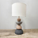 Zenstone A Φωτιστικο Επιτραπεζιο 26x26x49cm Polyresin Πολυχρωμο Υφασμα Λευκο - Image 3