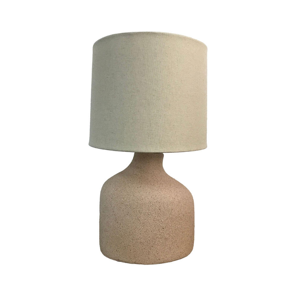 034466-Y3YFs-first-_1 Terralume Φωτιστικο Επιτραπεζιο 26x26x43cm Polyresin Terracotta Ανοιχτο Υφασμα Λαδι Ανοιχτο - Image 1