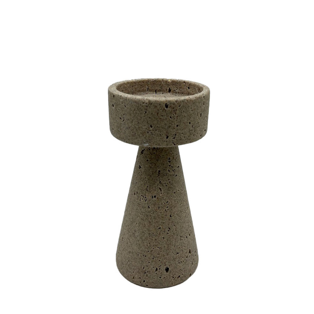034479-FvqEf-first-_1 Lito Κηροπηγιο 10x10x20cm Polyresin Stone Μπεζ - Image 1