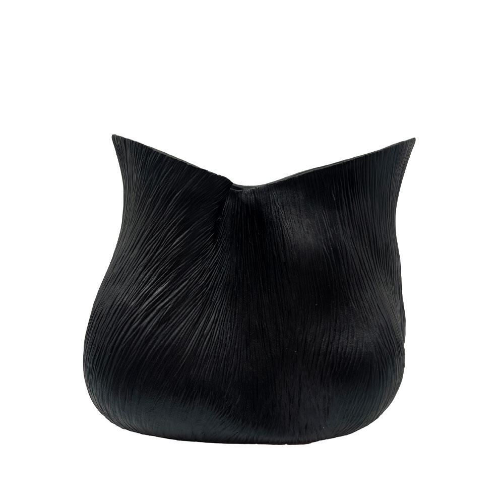 034501-dyyvM-first-_1 Floresta Βαζο 32x22x27.5cm Polyresin Μαυρο - Image 1