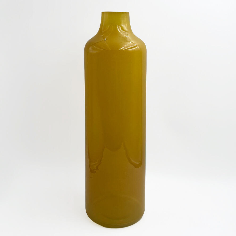 034545-SRosj-first-_1 Fino Βαζο 12x12x40cm Γυαλι Caramel - Image 1