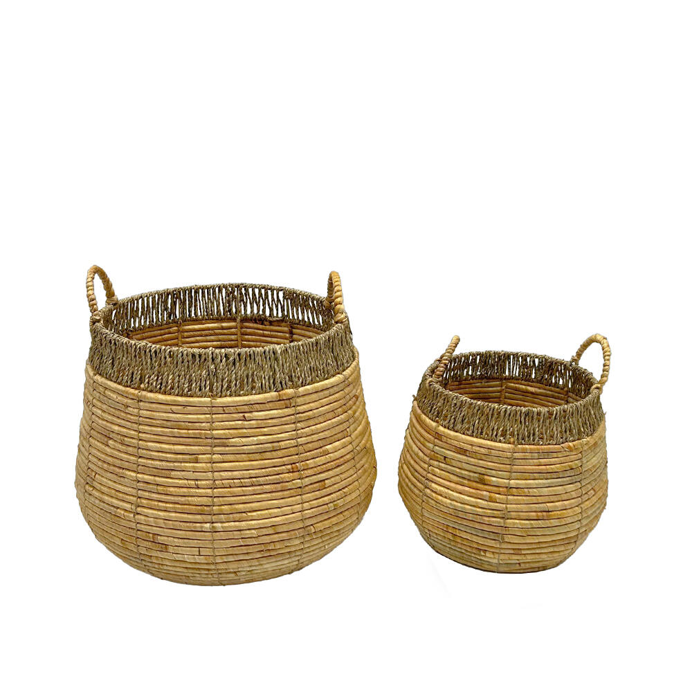034547-U8XUn-first-_1 Raffia Καλαθι Υακινθου Set 2τμχ 46x46x45cm Υακινθος Φυσικο - Image 1