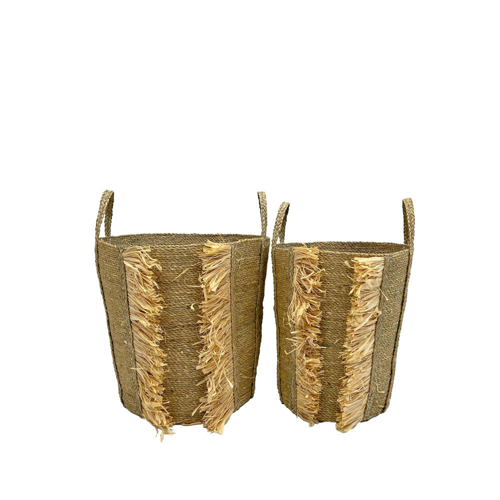 034550-TaDwU-first-_1 Weavina Καλαθι Υακινθου Set 2τμχ 42x42x58cm Υακινθος Φυσικο - Image 1
