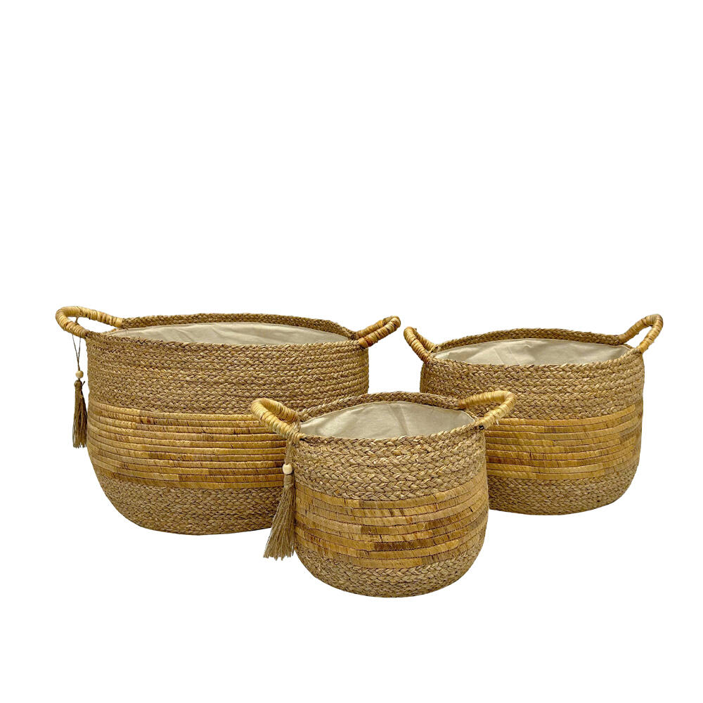 034553-pmOZt-first-_1 Strawsy Καλαθι Υακινθου Set 3τμχ 52x52x33cm Υακινθος Φυσικο Μπεζ - Image 1
