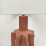 Egli Φωτιστικο Επιτραπεζιο 32x32x56cm Κεραμικο Terracotta Λινο Λευκο - Image 4