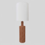Egli Φωτιστικο Επιτραπεζιο 34x34x100cm Κεραμικο Terracotta Λινο Λευκο