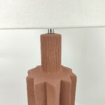 Egli Φωτιστικο Επιτραπεζιο 34x34x100cm Κεραμικο Terracotta Λινο Λευκο - Image 3