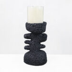 Kycladic Ii Κηροπηγιο Διακοσμητικο 12x10x20cm Resin Μαυρο - Image 4