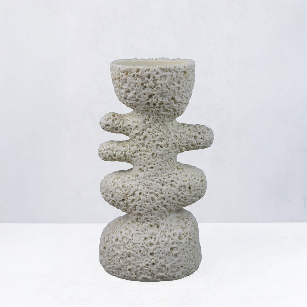 034610-SSDVt-first-_1 Lustre Iii Κηροπηγιο Διακοσμητικο 15x10x25cm Resin Μπεζ - Image 1
