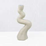 Angles Ii Κηροπηγιο Διακοσμητικο 11x7x24cm Resin Μπεζ