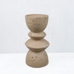 Equinox I Κηροπηγιο Διακοσμητικο 10x10x20cm Resin Καφε Ανοιχτο