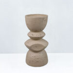Equinox I Κηροπηγιο Διακοσμητικο 10x10x20cm Resin Καφε Ανοιχτο - Image 3