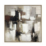 Ombra Ii Πινακας Διακοσμητικος Με Κορνιζα 80x80x4cm Καμβας Πολυχρωμο Ξυλο