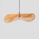 Luma Φωτιστικο Οροφης 60x21cm Σχοινι Καφε Χαρτι