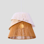 Sorrel Φωτιστικο Οροφης 36x34cm Σχοινι Λευκο Μπεζ Καφε Χαρτι - Image 2
