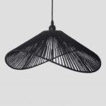 Clove Φωτιστικο Οροφης 48x21cm Σχοινι Μαυρο Χαρτι