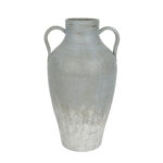 Amfore Βαζο 25x23x50cm Μεταλλο Γκρι Μπλε