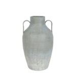 Amfore Βαζο 21x19x40cm Μεταλλο Γκρι Μπλε
