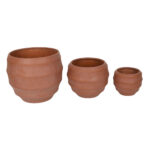 Florra Κασπω Set 3τμχ 54x54x48cm Mgo Terracotta