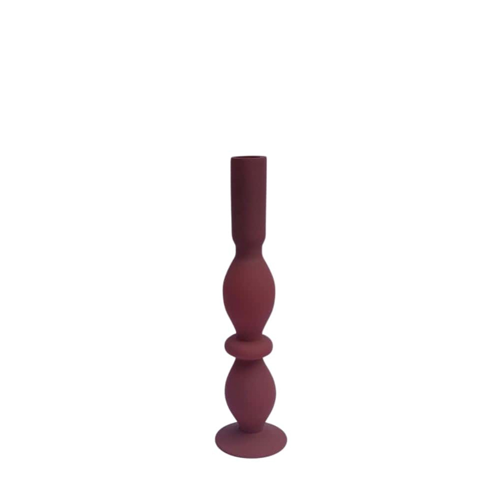 035140-xzAx9-first-_1 Calm Κηροπηγιο 7.5x7.5x29.5cm Γυαλι Κεραμιδι Σκουρο - Image 1