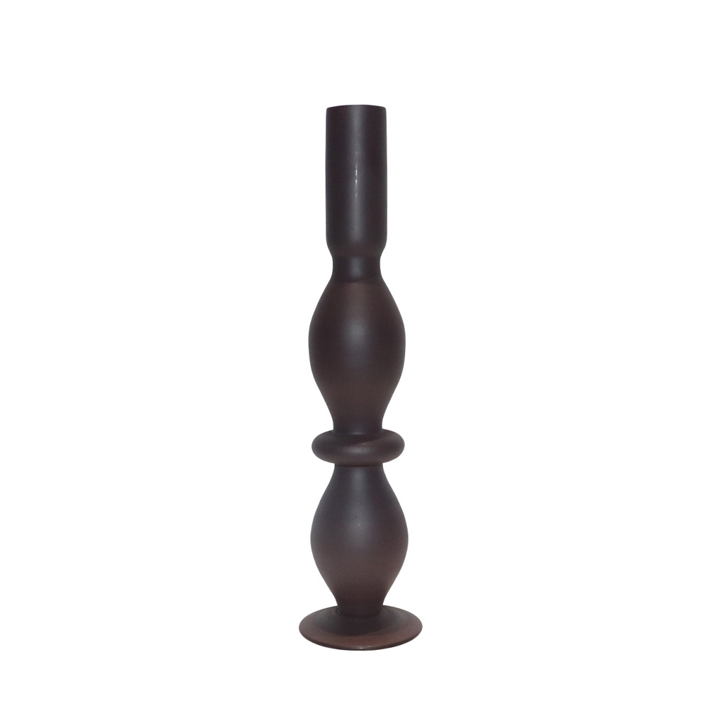 035150-xpsAY-first-_1 Calm Κηροπηγιο 8x8x29cm Γυαλι Καφε Σκουρο - Image 1