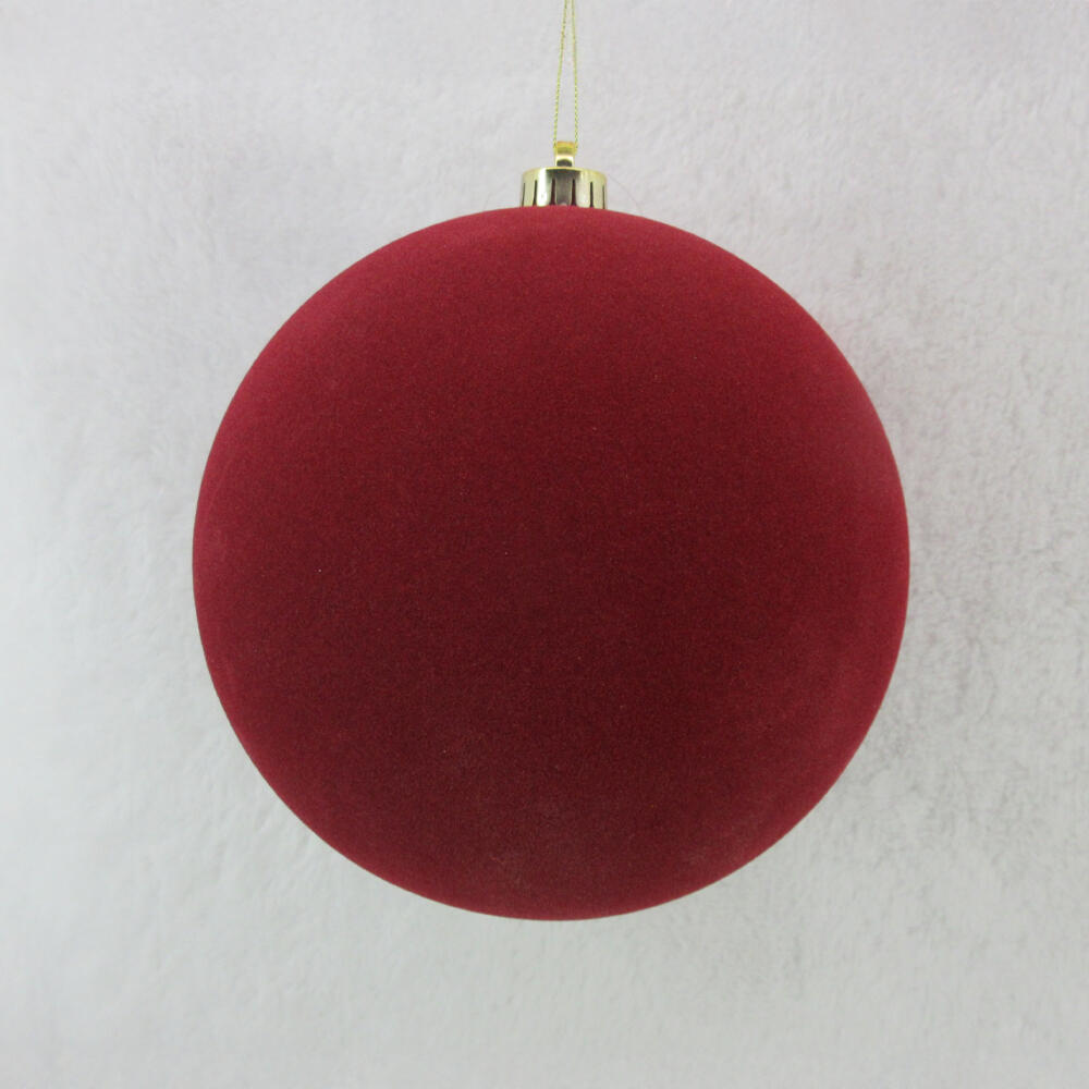 035268-74ZuL-first-_1 Velour Χριστουγεννιατικη Μπαλα 20x20x21cm Τσοχα Κοκκινο - Image 1