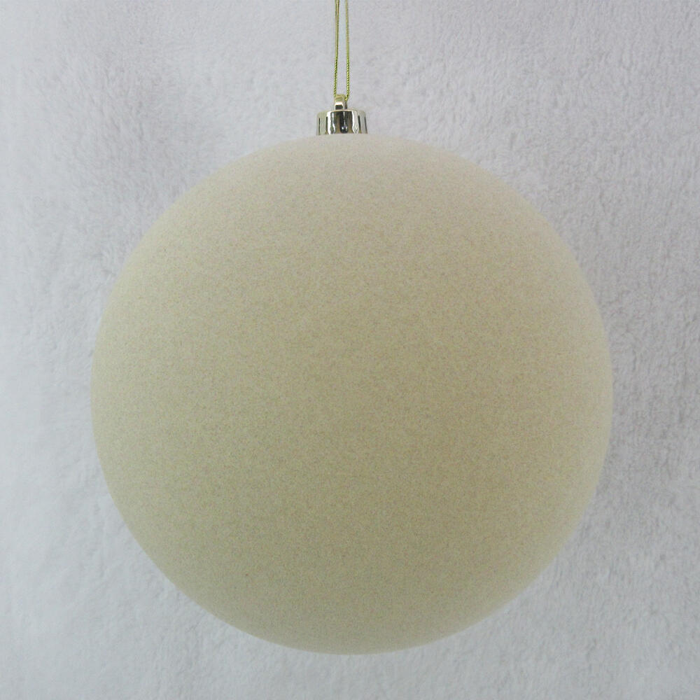 035278-B9ErS-first-_1 Pearl Χριστουγεννιατικη Μπαλα 25x25x26cm Τσοχα Off White - Image 1