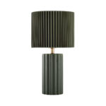 Ribline Φωτιστικο Επιτραπεζιο 25x25x46cm Κεραμικο Πρασινο Υφασμα Πρασινο